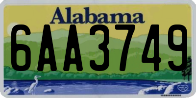 AL license plate 6AA3749