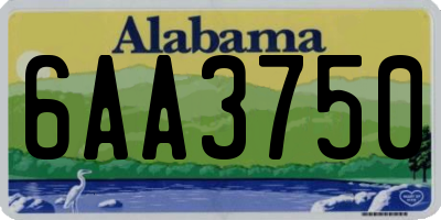 AL license plate 6AA3750