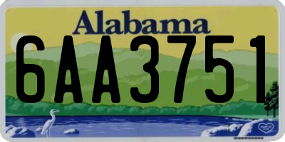 AL license plate 6AA3751