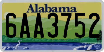 AL license plate 6AA3752