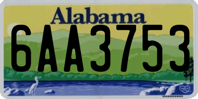AL license plate 6AA3753