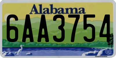AL license plate 6AA3754