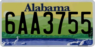 AL license plate 6AA3755