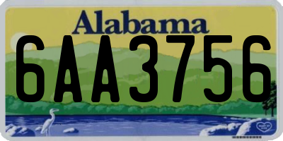 AL license plate 6AA3756