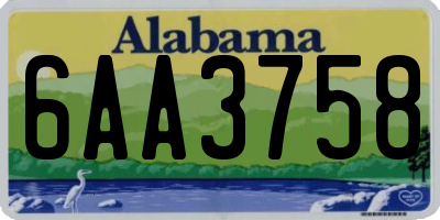 AL license plate 6AA3758