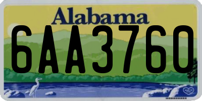 AL license plate 6AA3760