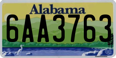 AL license plate 6AA3763