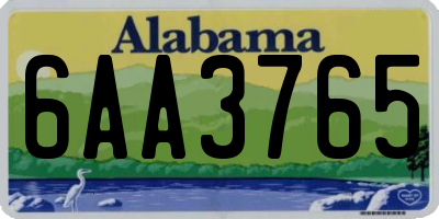 AL license plate 6AA3765