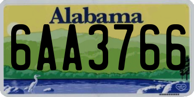 AL license plate 6AA3766
