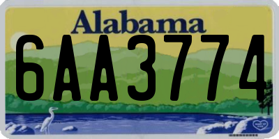 AL license plate 6AA3774