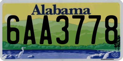AL license plate 6AA3778