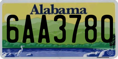 AL license plate 6AA3780