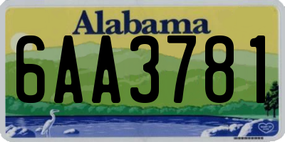 AL license plate 6AA3781