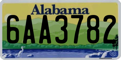 AL license plate 6AA3782