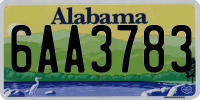 AL license plate 6AA3783