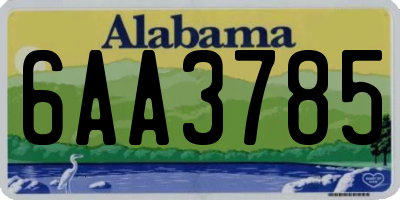 AL license plate 6AA3785