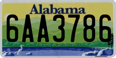 AL license plate 6AA3786