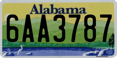 AL license plate 6AA3787