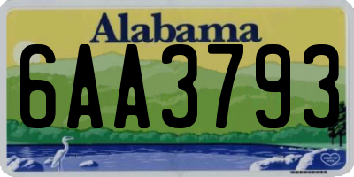 AL license plate 6AA3793