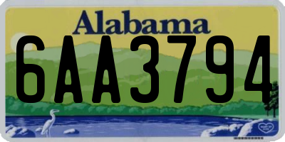 AL license plate 6AA3794