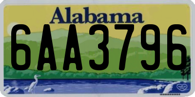 AL license plate 6AA3796