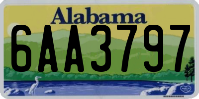 AL license plate 6AA3797