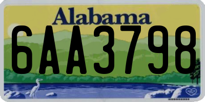 AL license plate 6AA3798