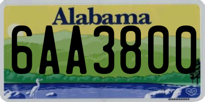 AL license plate 6AA3800