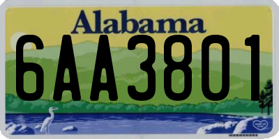 AL license plate 6AA3801