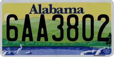 AL license plate 6AA3802
