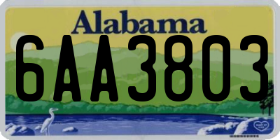 AL license plate 6AA3803
