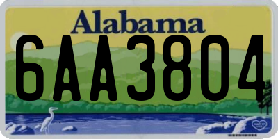 AL license plate 6AA3804