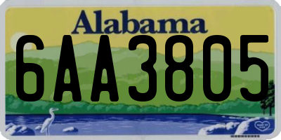 AL license plate 6AA3805