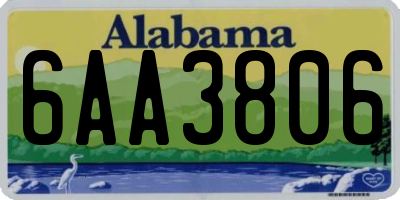 AL license plate 6AA3806