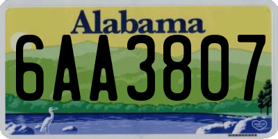 AL license plate 6AA3807