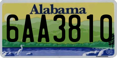AL license plate 6AA3810