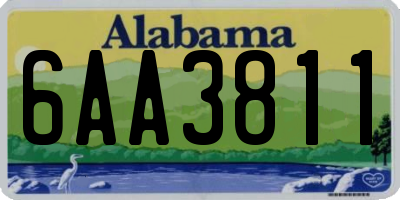 AL license plate 6AA3811