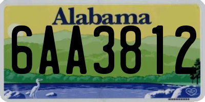 AL license plate 6AA3812
