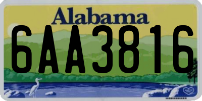 AL license plate 6AA3816