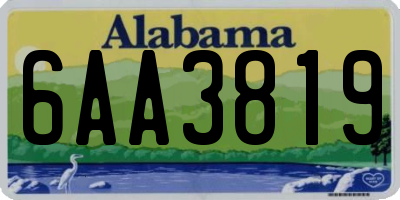 AL license plate 6AA3819