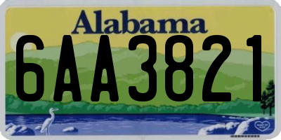 AL license plate 6AA3821
