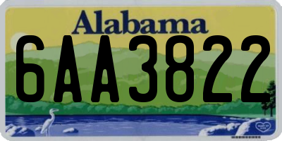 AL license plate 6AA3822