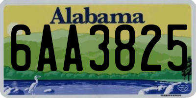 AL license plate 6AA3825