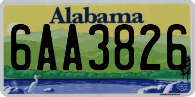 AL license plate 6AA3826