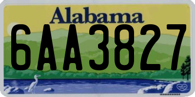 AL license plate 6AA3827