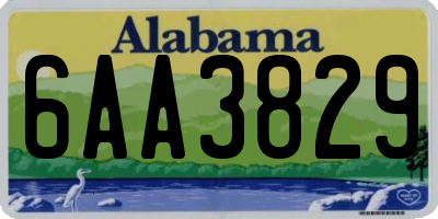 AL license plate 6AA3829