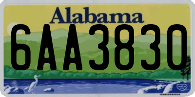 AL license plate 6AA3830