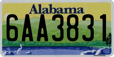 AL license plate 6AA3831