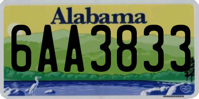 AL license plate 6AA3833