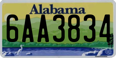 AL license plate 6AA3834